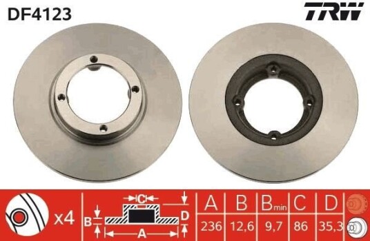 Bremseskive TRW DF4123