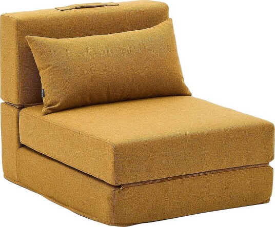 Kave Home Arty sennepsfarget konvertibel puff/seng 70 x 89 200 cm Gul