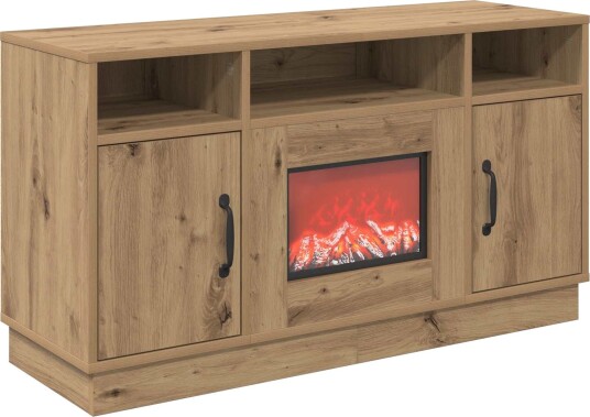 vidaXL Elektrisk peis Artisan eik 100 x 33 x 55 cm Konstruert tre