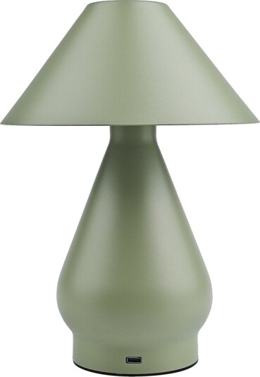 Oppladbar LED bordlampe Grønn Ø16cm 21,5cm høy touch dimbar 3i1 IP20 innendørs Dimbar : Dimmer innebygd Kulør : 3 i 1