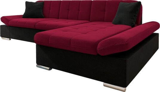 Djerra Sofa med Divan 3 seter   Rød/Svart