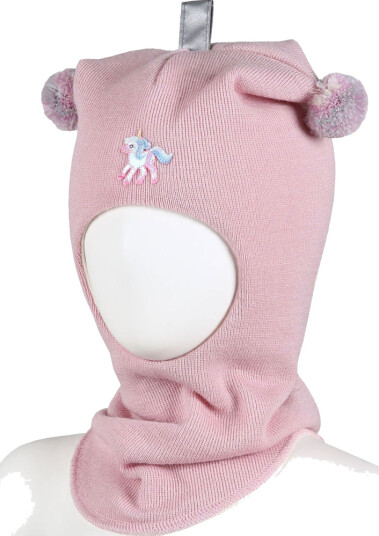KiVAT unicorn balaklava ull – pudderrosa multicolor bobbles 1 2år KiVAT unicorn balaklava ull – pudderrosa multicolor bobbles 1 2år