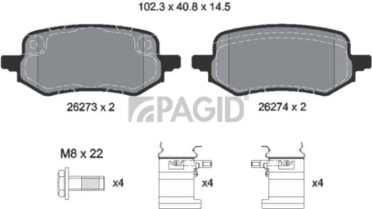 PAGID T2896N Bremseklosser