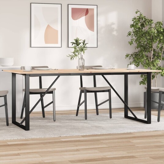 vidaXL Spisebord O-ramme 200x100x75 cm heltre furu og stål vidaXL Spisebord O-ramme 200x100x75 cm heltre furu og stål