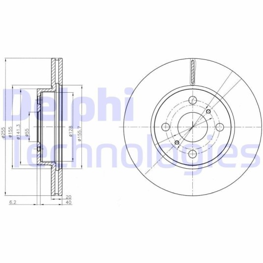 Bremseskive DELPHI BG4274