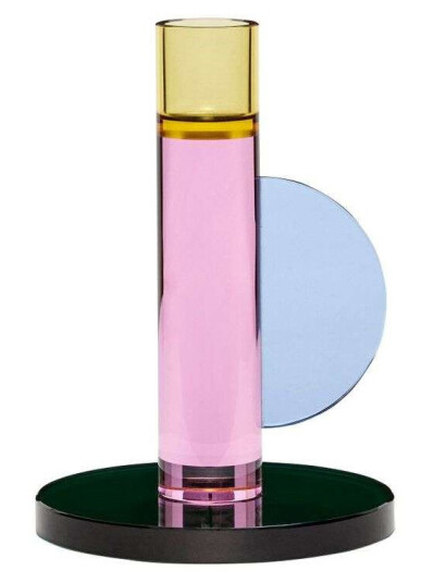 Hübsch Astro Lysestake Rosa Krystall 10 cm