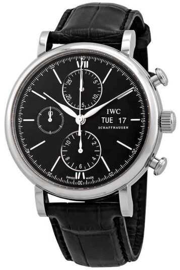 IWC Herreklokke IW391029 Portofino Sort/Lær Ø42 mm