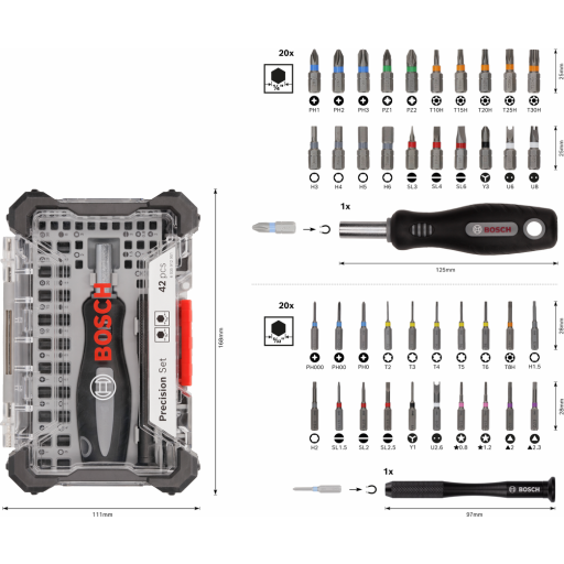 Bosch Precision Bitssett 42 deler Håndverktøy Bosch Precision Bitssett 42 deler Håndverktøy