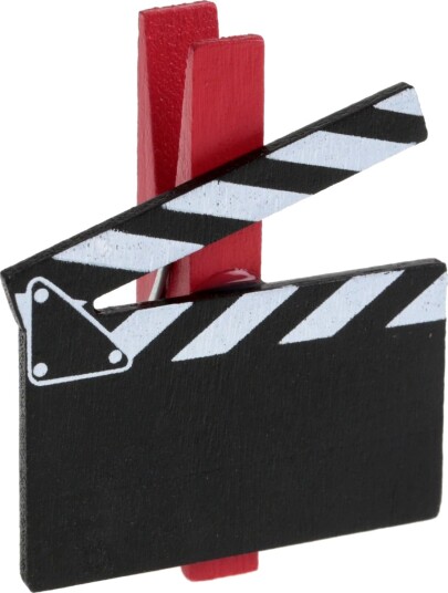 6 stk Treklyper Hollywood Filmklapper Tavle 5x5 cm