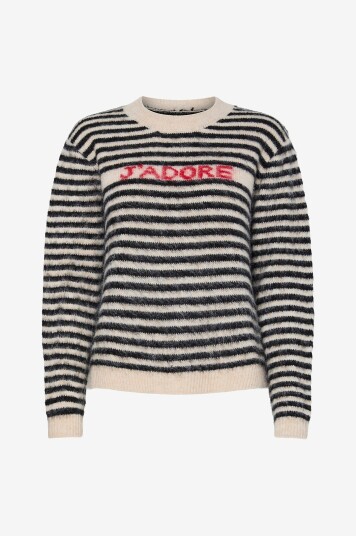 Pieces Pullover pcJada LS O neck Knit BC Grå