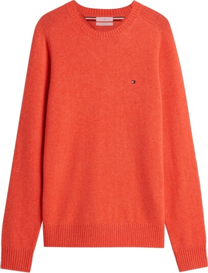 Tommy Hilfiger Lambswool Crew Neck RADIANT ORANGE HEATHER M Tommy Hilfiger Lambswool Crew Neck RADIANT ORANGE HEATHER M
