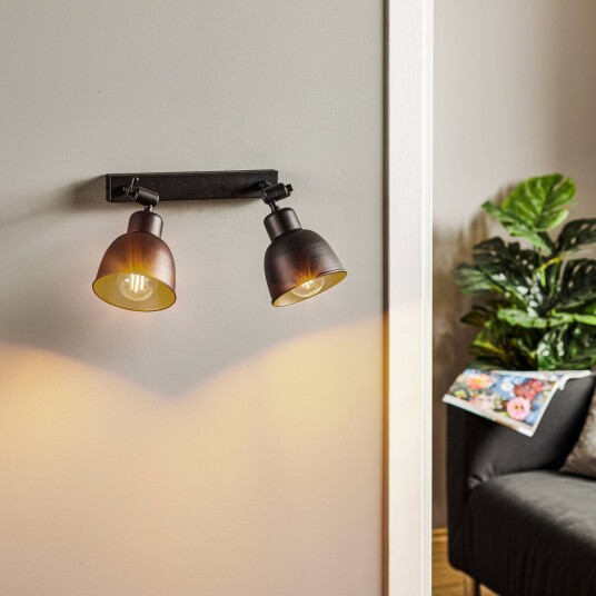 Euluna Vegglampe Emoti, 2 lyskilder, svart