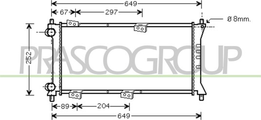 PRASCO FT121R005 Radiator motorkjøling PRASCO FT121R005 Radiator motorkjøling
