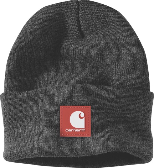Carhartt Rubber Patch Watch Cap Beanie Coal Heather One Size
