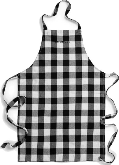 Midnatt Apron Checked B/W Black 58X80 Midnatt Apron Checked B/W Black 58X80