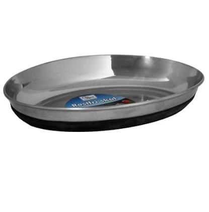 Kattinorge Katteskål oval rustfri antiskli Sort