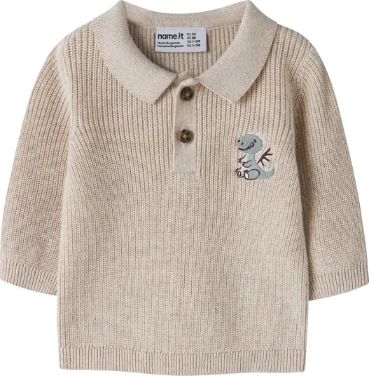 Name It Nbmkolla Ls Knit Polo Beige 74