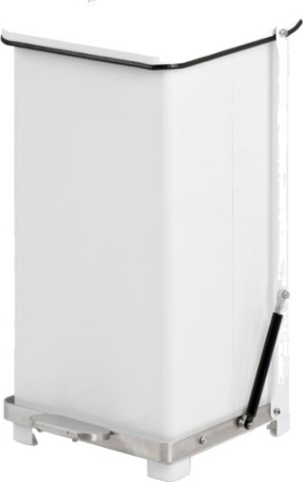 Pedalspand V Part Hvid Pulverlakeret Stål/Rustfrit Stål 45 L Med Sækkeholder Og Soft Close L...