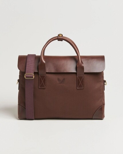 Bennett Winch Canvas Briefcase Chocolate Bennett Winch Canvas Briefcase Chocolate