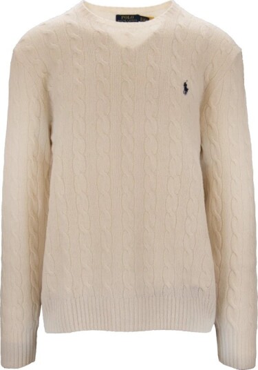 Polo Ralph Lauren Wool/Cashmere Cable Crew Neck Andover Cream