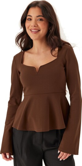 Bubbleroom Long Sleeve Peplum Top