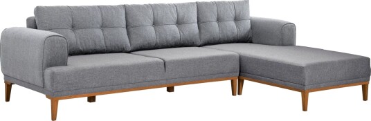 Valsot 4 seters Sofa med Divan Grå Valsot 4 seters Sofa med Divan Grå