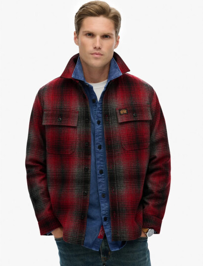 Superdry Wool Miller Overshirt - Red - XL
