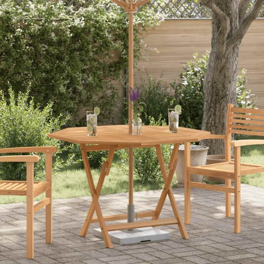 vidaXL Sammenleggbart hagebord 120x120x75 cm heltre teak