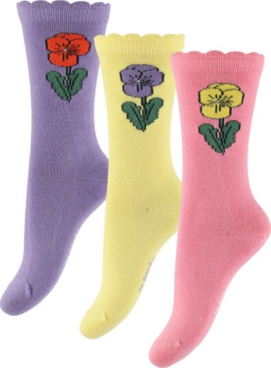 Mini Rodini Violas 3 Pack Socks   Multi/patterned   24/27