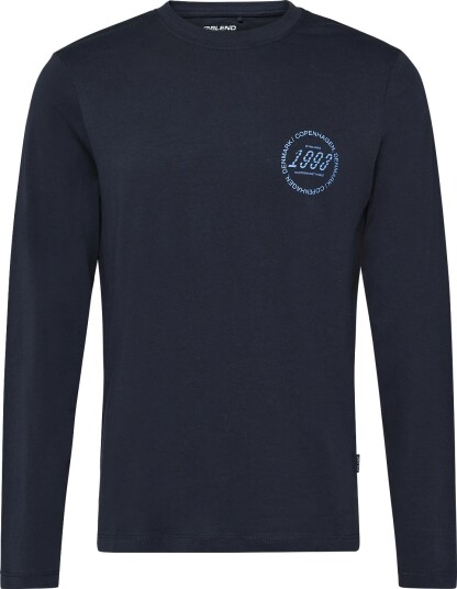 Blend Bhkiaran L/S Logo Tee Navy S