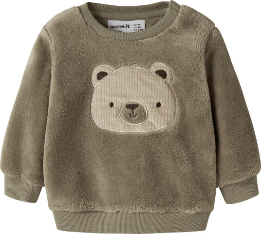 name it Nbmoliwer Ls Teddy - Khaki green - 50