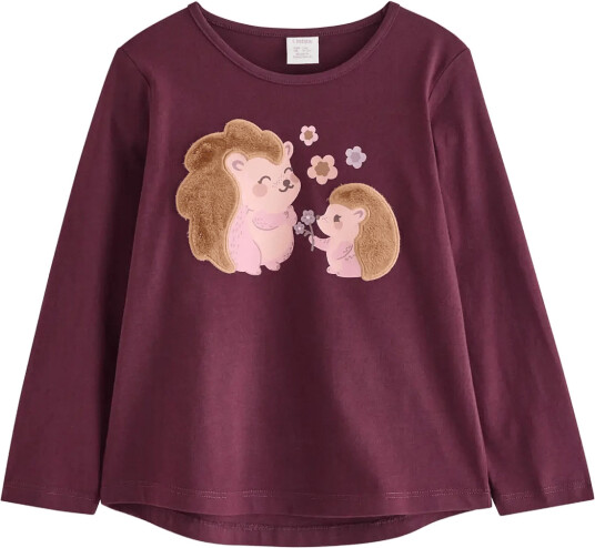 Lindex Long Sleeved Top With Applique Purple 122