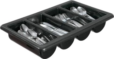 Bestikkasse 1/1 Gn 53X32.5X10 Cm 4 Rum Sort,Stk