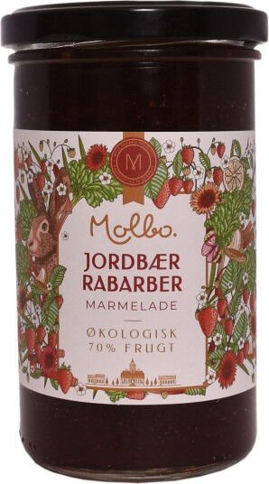 Rømer Jordbær & Rabarbra Marmelade Molbo Øko   290 g