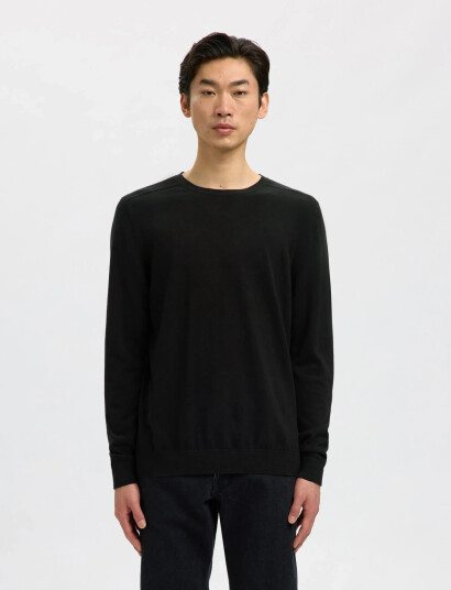 Selected Slhberg Crew Neck Noos - Black - L