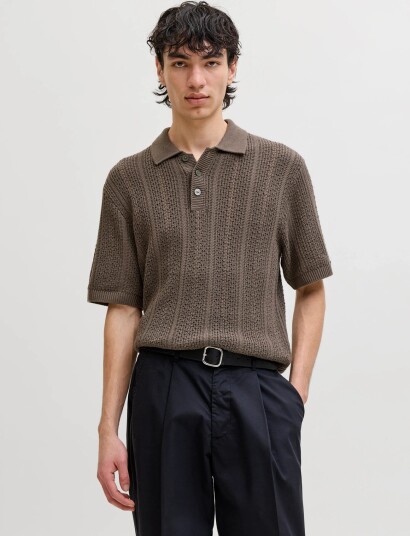 Jack & Jones Jprblawinston Knit Polo Ss Sn Brown XL