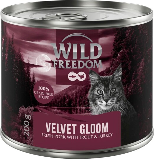 Wild Freedom Våtfôr Adult Red Kornfri Oppskrift Velvet Gloom Svinekjøtt Og Ørret Kalkun 6 X 200 G