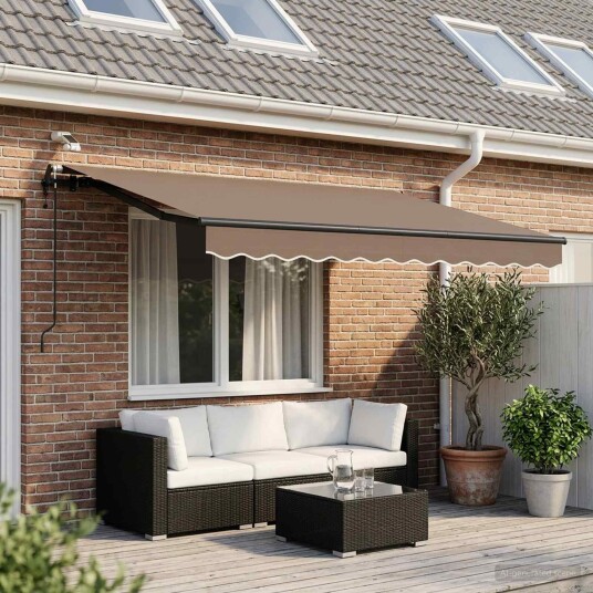 vidaXL Uttrekkbar markise Gråbrun 400 × 350 cm Polyester