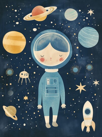 Namly Design Plakat Astronaut i verdensrommet POSTERLR8EKA