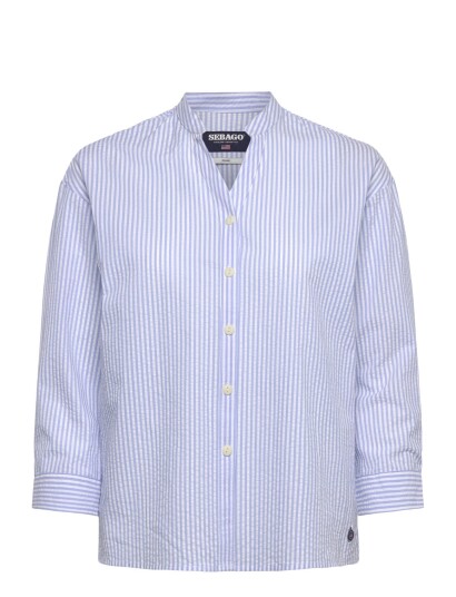 Sebago Seersucker Blouse Blue M