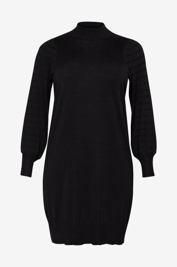 KAFFE Curve - Kjole kcLini Knit Dress - Svart KAFFE Curve - Kjole kcLini Knit Dress - Svart