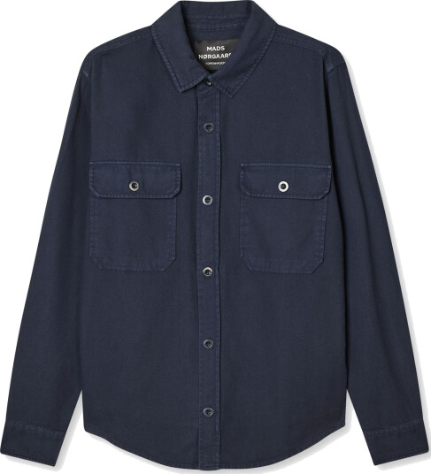 Mads Nørgaard Dyed Canvas Skyler Shirt FAV Blå L
