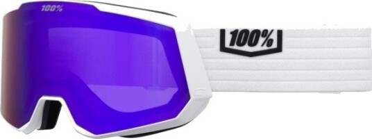 skibriller 100% Snowcraft Xl hvit Hiper Violet speil