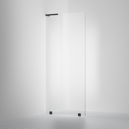 INR Iconic Nordic Rooms Dusjvegg ARC 20 Original Skjermvegg Måltilpasset Svart Matt / Venstre Opal Klart Glass