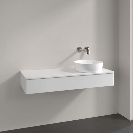 Villeroy & Boch Antao Servantskap med 1 skuff 120x50x19 cm m/lys Hvit Høyglans Villeroy & Boch Antao Servantskap med 1 skuff 120x50x19 cm m/lys Hvit Høyglans