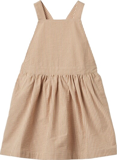 Wheat Spencer Agnes Caramel Stripe Wheat 5 år 110 Kjole Beige Brun
