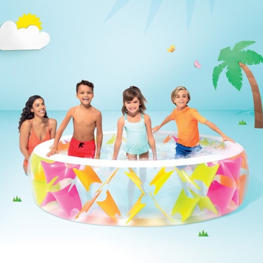 Intex Barnebasseng 229x56cm Gjennomsiktig Med Fargerikt Mønster Intex Barnebasseng 229x56cm Gjennomsiktig Med Fargerikt Mønster