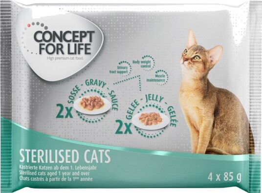 Concept For Life Sterilised Prøvepakke Sterilised 4 X 85 G Concept For Life Sterilised Prøvepakke Sterilised 4 X 85 G