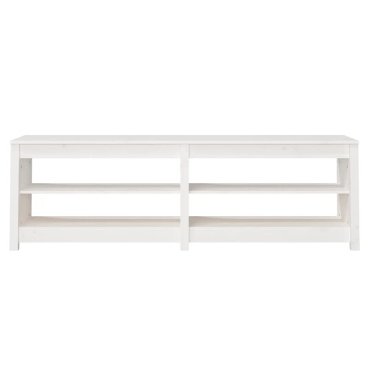 vidaXL Skobenk hvit 160x36,5x50 cm heltre furu