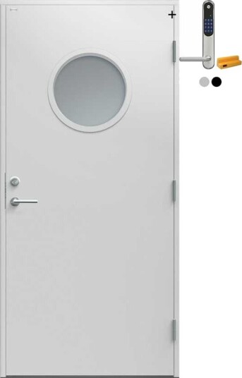 Ytterdør Diplomat Rose Klart Glass med Yale Doorman Classic Home